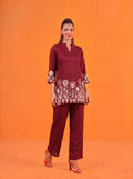 Anaita Maroon Stylish Readymade Co-Ords Set | Grocsy