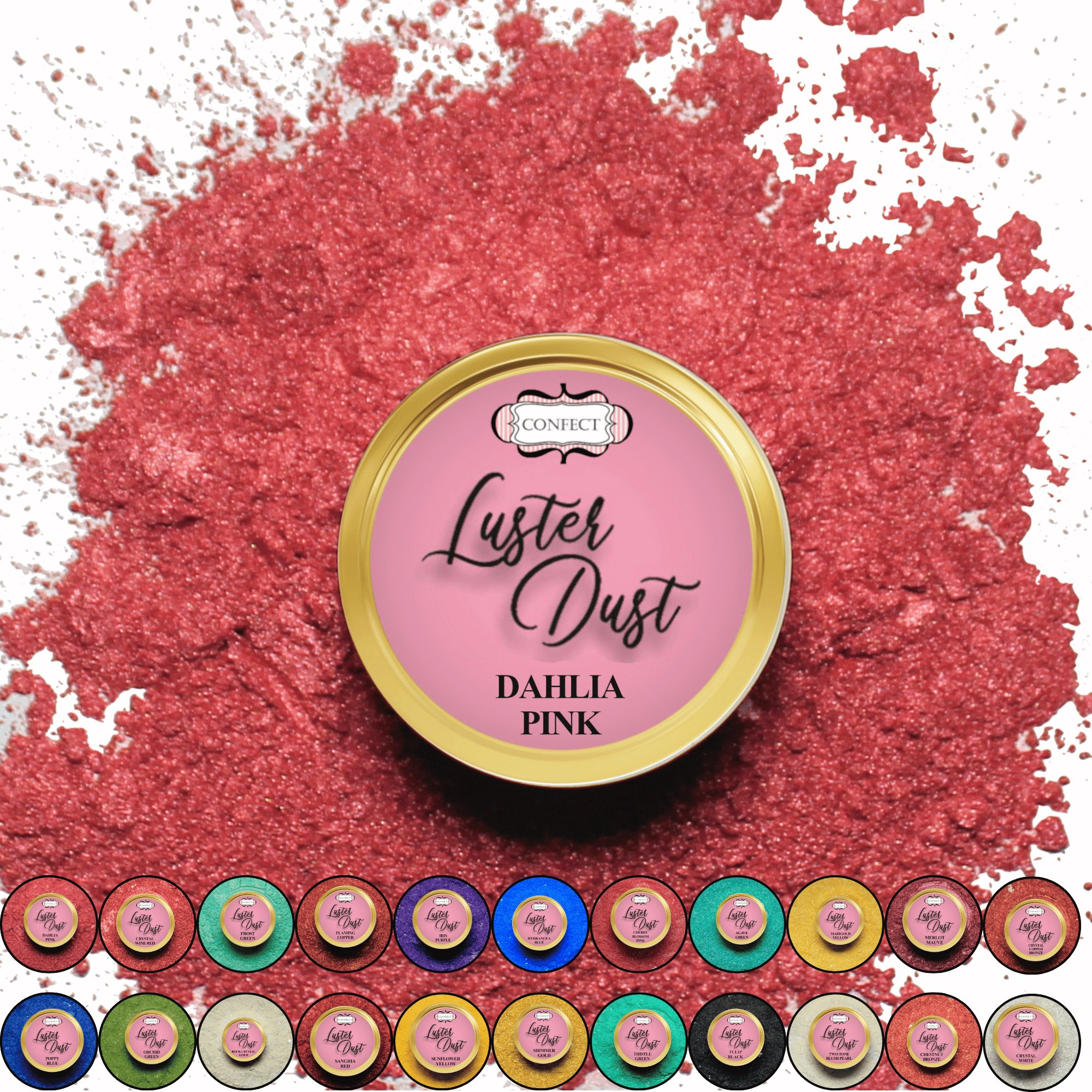 Confect Dahlia Pink | Edible Luster Dust | Grocsy