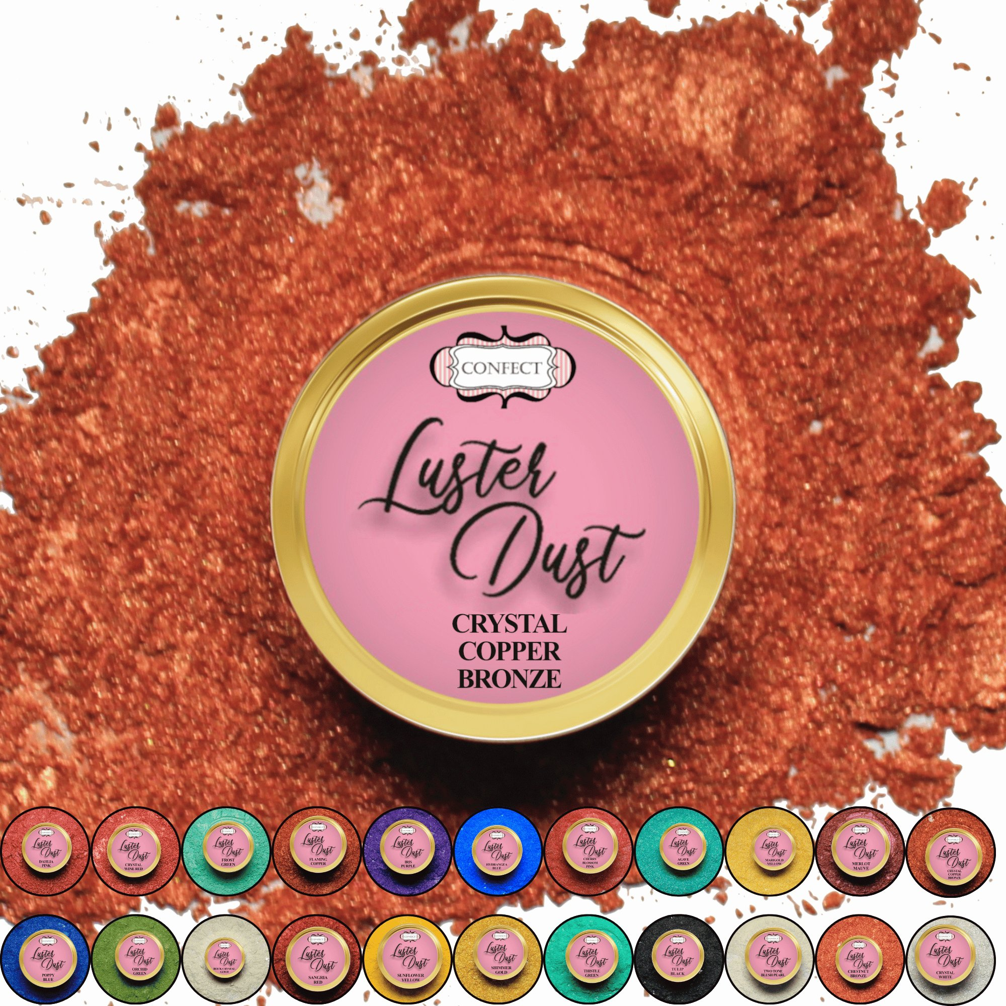 Confect Crystal Copper Bronze | Edible Luster Dust | Grocsy