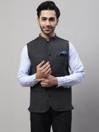Even Apparels Men's Grey Pure Wool Nehru Jacket | Grocsy
