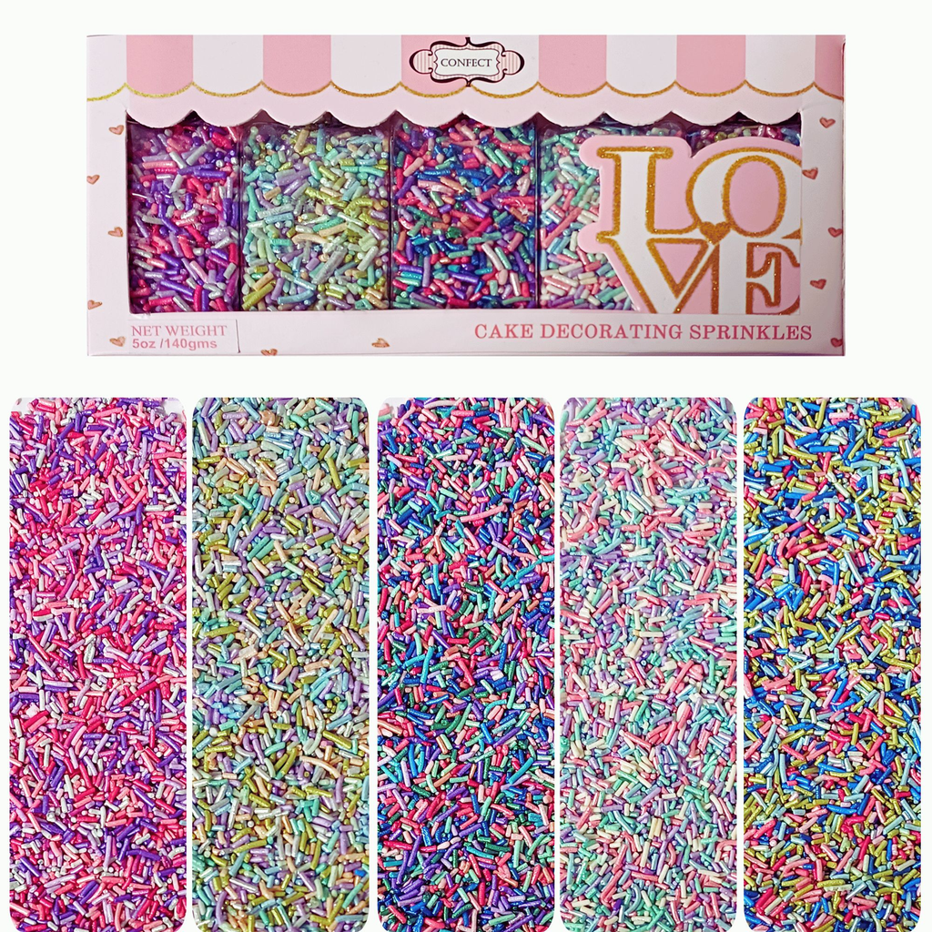Confect Rainbow Magic Sprinkles | (02) Mix Colourful Sprinkles | Grocsy