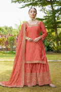 Teeya Creation Orange Color Chinon Silk Heavy Embroidery Work Fully Stitched Salwar Suit | Grocsy