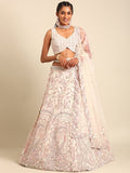 House of Panchhi Cream Net Multi Sequins with heavy Zarkan embroidery Lehenga choli & Dupatta | Grocsy