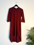 trueBrowns Maroon Slub Kurta | Grocsy