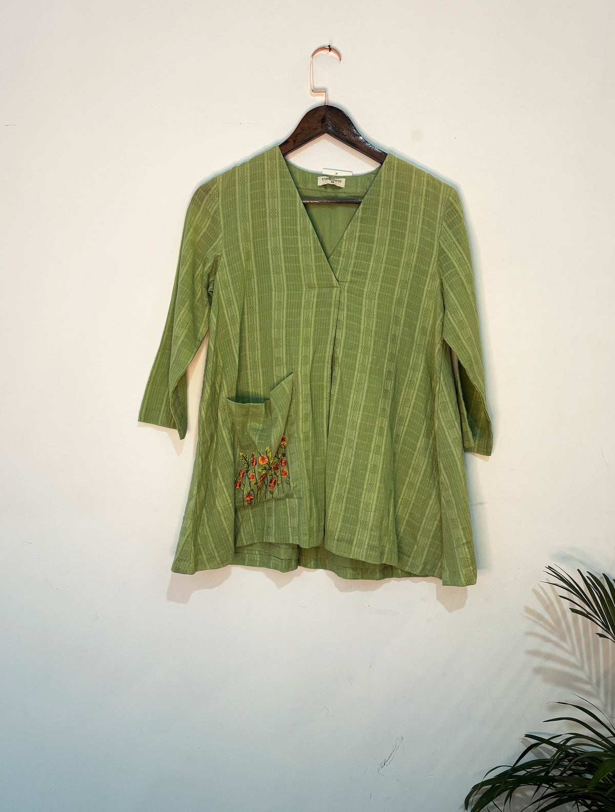 trueBrowns Light Green Check Dobby Co-ord Set | Grocsy