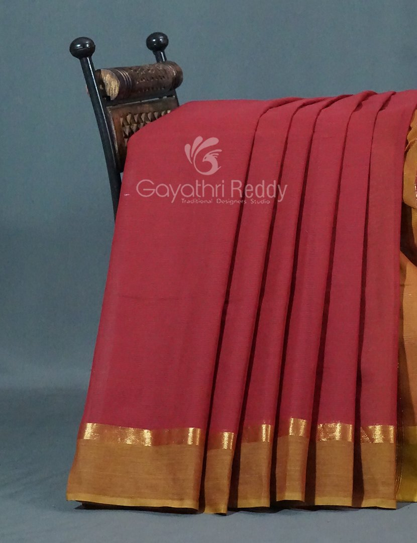 Shades of Maroon Red Pure Mangalgiri Cotton By Gayathri Reddy Designer Studio | Grocsy
