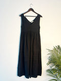 trueBrowns Black Slub Dress | Grocsy