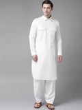 Fabmade White Pathani Suit | Grocsy