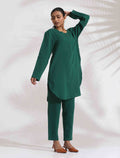 trueBrowns Green Cotton Kurta Co-ord Set | Grocsy
