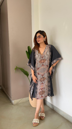 Noroke Cupro Crepe Kaftan Dress - Printed | Grocsy