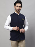Even Apparels Men's Blue Pure Wool Nehru Jacket | Grocsy