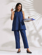 trueBrowns Blue Slub Co-ord Set | Grocsy
