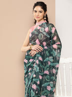 Ahalyaa Floral Poly Chiffon Saree | Grocsy