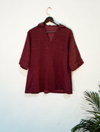 trueBrowns Purple Cotton Dobby Co-ord Set | Grocsy