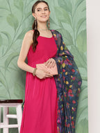 InWeave Women's Fuchsia Strappy Set W Navy Pink Or Dupatta | Grocsy