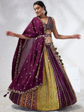 House of Panchhi Green Pure Georgette Sequins And Thread Embroidery Lehenga Choli & Dupatta | Grocsy