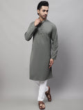 Even Apparels Multi Pure Cotton Kurta With Band Collar | Grocsy