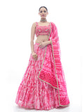 Myra Pink Jaquard Embroidered Designer Lehenga | Grocsy