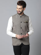 Even Apparels Men's Cream Pure Wool Nehru Jacket | Grocsy