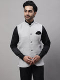 Even Apparels Men's Grey Pure Wool Nehru Jacket | Grocsy
