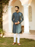 Fabmade Embroidered Regular Sequinned Chanderi Silk Kurta | Grocsy