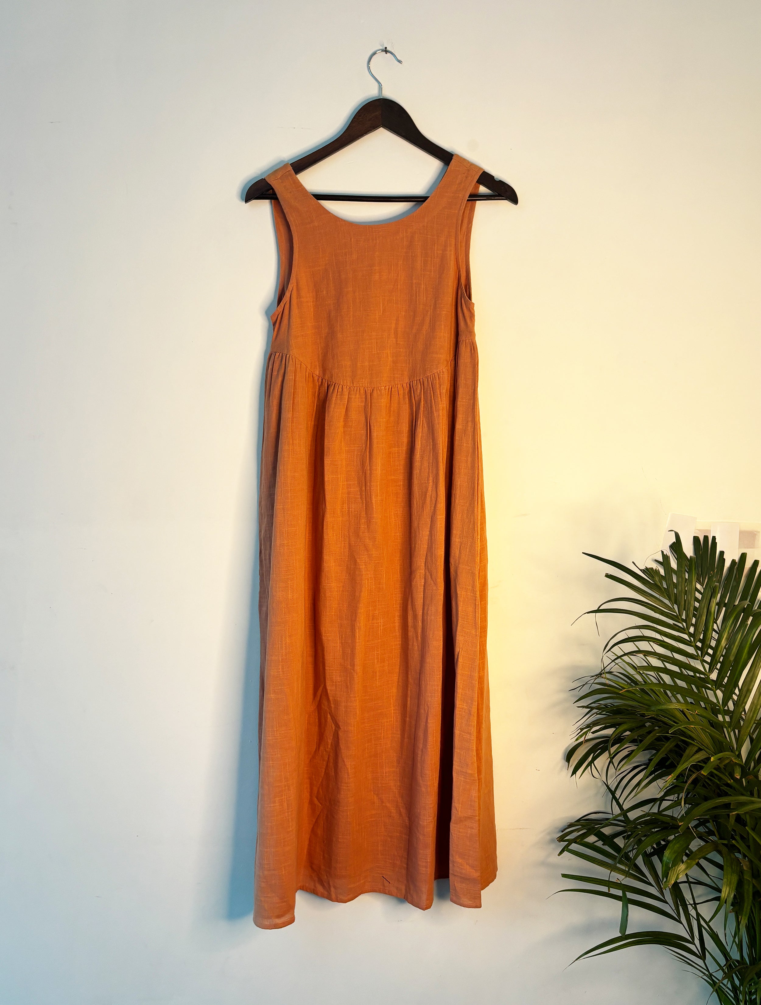 trueBrowns Orange Gauze Dress | Grocsy
