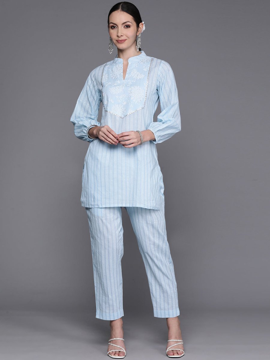 Ahalyaa Floral Print Gotta Patti Pure Cotton Ethnic Co-Ords | Grocsy