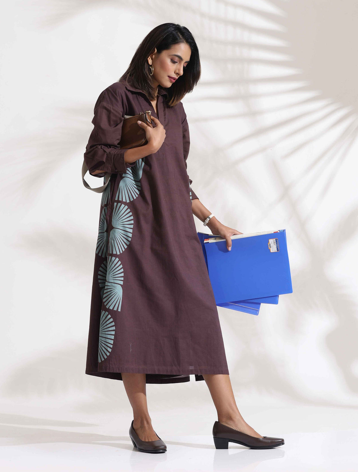 trueBrowns Cola Cotton Print A-line Dress | Grocsy