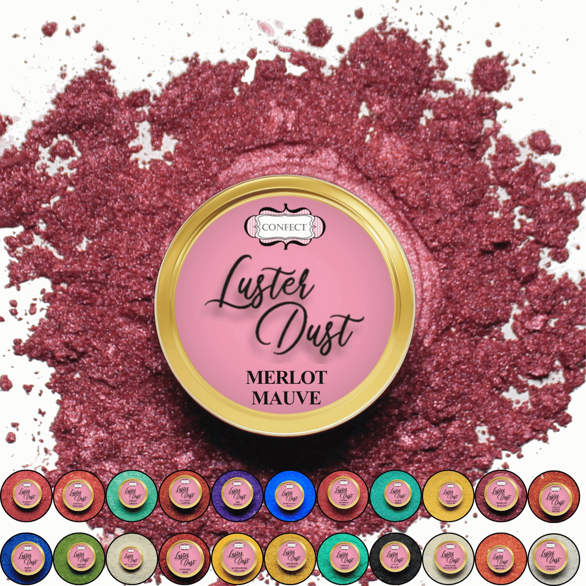 Confect Merlot Mauve | Edible Luster Dust | Grocsy