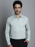 Jainish Men's Geomatric Printed Formal Shirts - Pista | Grocsy