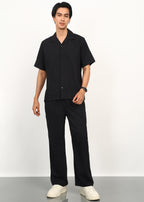 Fabmade Midnight Black Linen Co-Ord | Grocsy