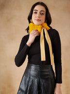 InWeave Women's Yellow Fur Neckpiece | Grocsy
