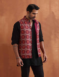 trueBrowns Men's Beige Printed Nehru Jacket | Grocsy