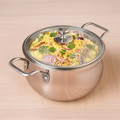 The Indus Valley TurboCuk Tri-ply Stainless Steel Handi Casserole/ Biryani Cooking Pot+ Glass Lid, Premium Quality, 3 Layer Thick Body, 100% Toxin-free, Non-stick, Induction & Gas, 4L | Grocsy