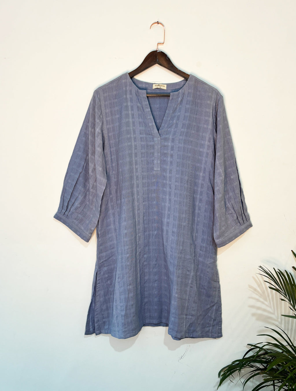 trueBrowns Light Blue Gauze Dobby Co-ord Set | Grocsy