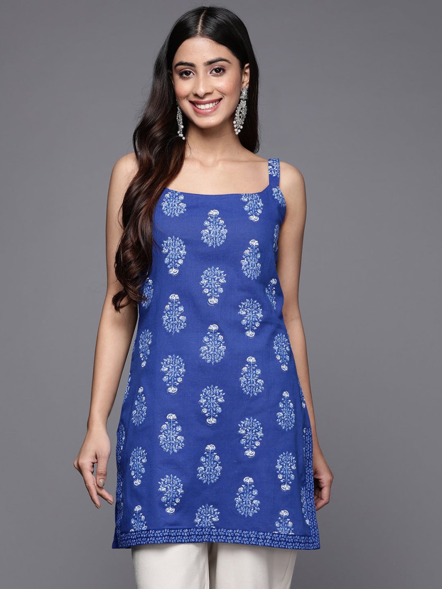Ahalyaa Floral Printed Pure Cotton Tunic | Grocsy
