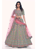 Myra Green Gota Silk Embroidered Designer Lehenga Choli | Grocsy