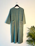 trueBrowns Light Blue Dobby Dress | Grocsy