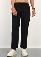 Fabmade Noir Linen Trousers | Grocsy