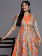 Ahalyaa Plus Size V-Neck Maxi Ethnic Dress | Grocsy