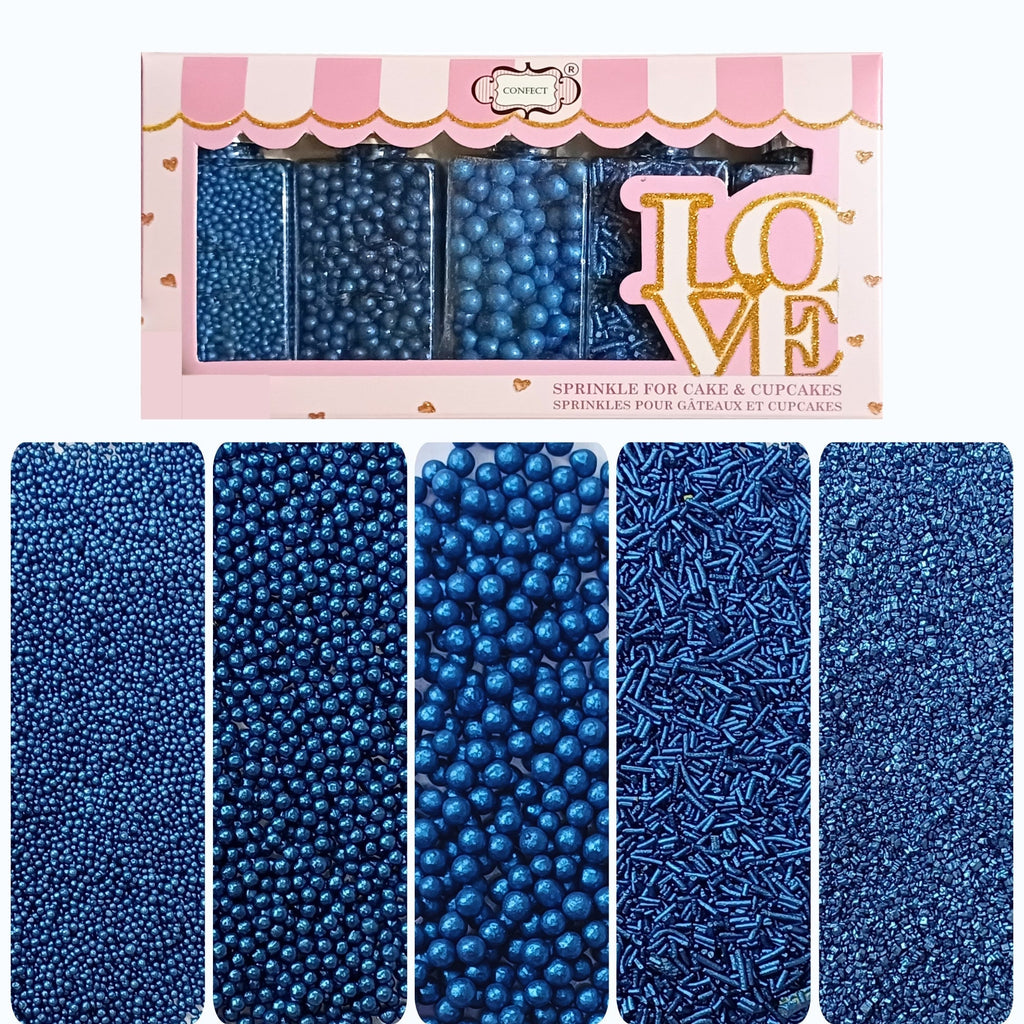 Confect Sprinkles for Cakes & Cupcakes Decoration | USP-10(Navy Blue) | Grocsy