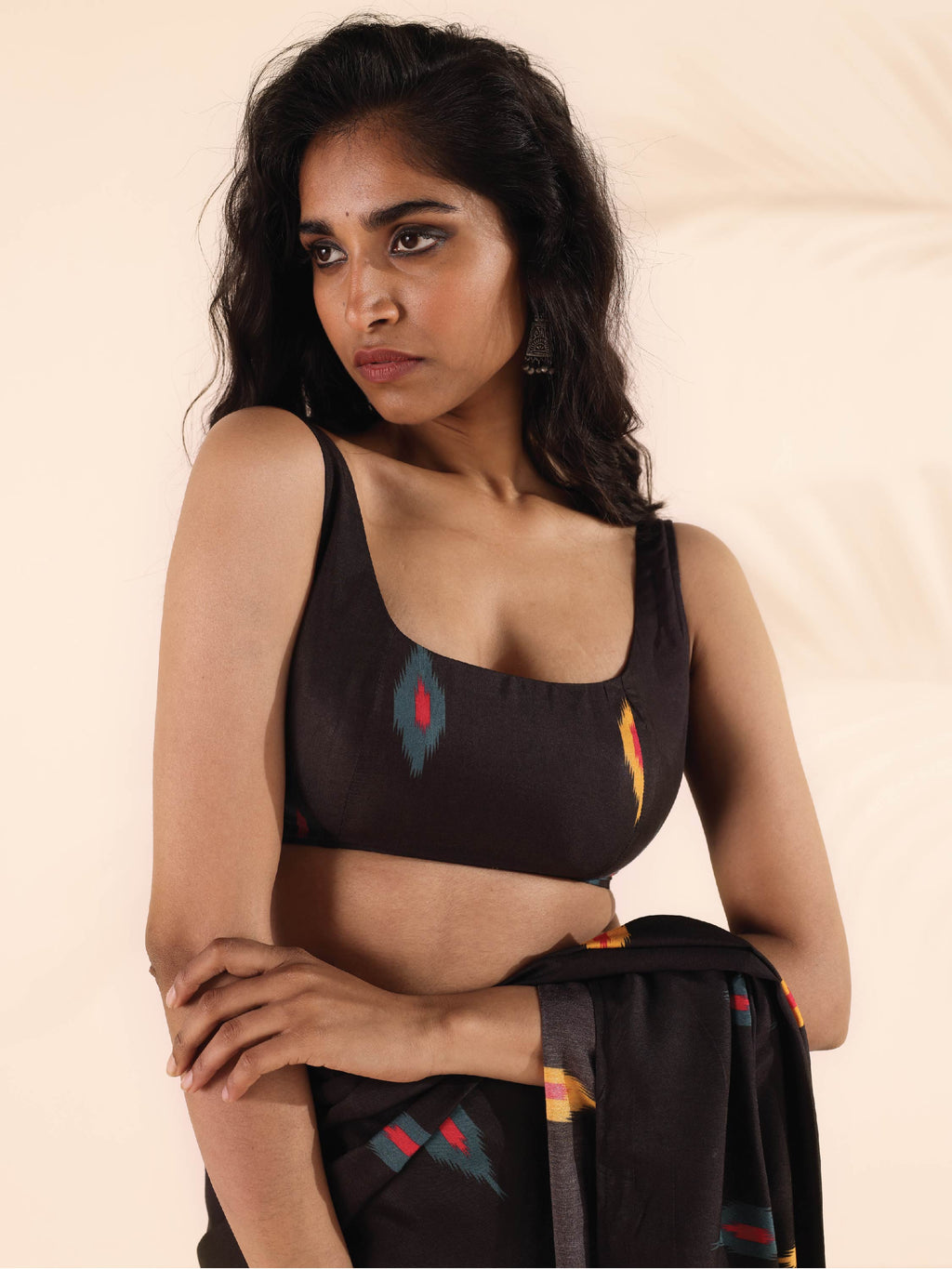 trueBrowns Cola Muslin Ikat Sleeveless Blouse | Grocsy