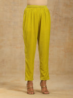 trueBrowns Lime Velvet Pant | Grocsy
