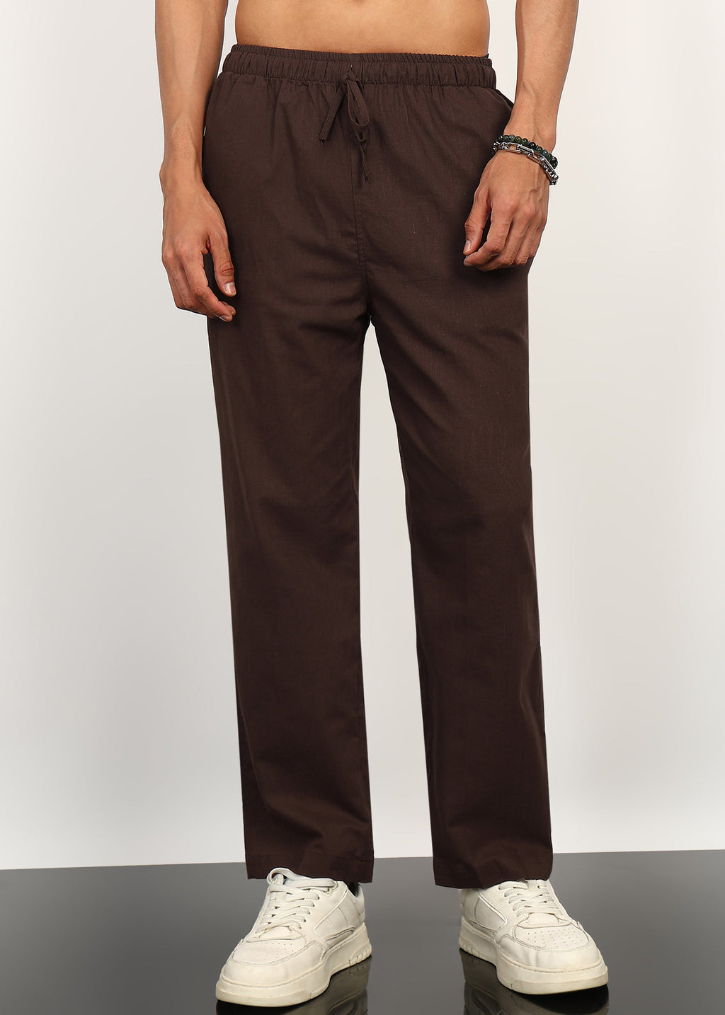 Fabmade Cocoa Drift Linen Trousers | Grocsy