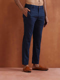 trueBrowns Men's Blue Cotton Twill Pants | Grocsy