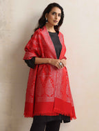 trueBrowns Red Woollen Stole | Grocsy