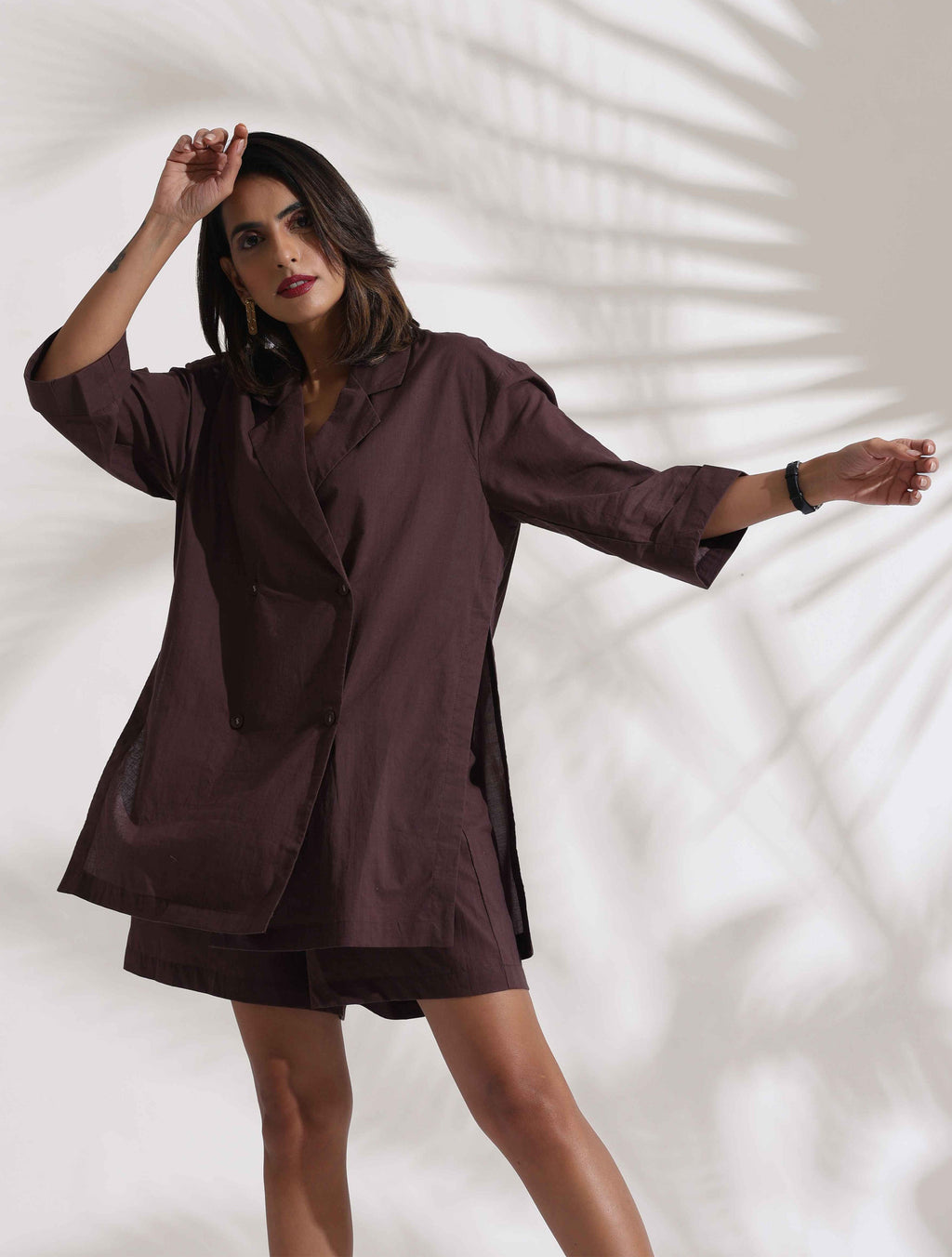 trueBrowns Cola Cotton Print Jacket & Short Co-ord Set | Grocsy