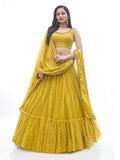 Myra Mustard Art Silk Designer Lehenga | Grocsy