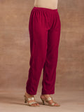 trueBrowns Rani Pink Velvet Pant | Grocsy