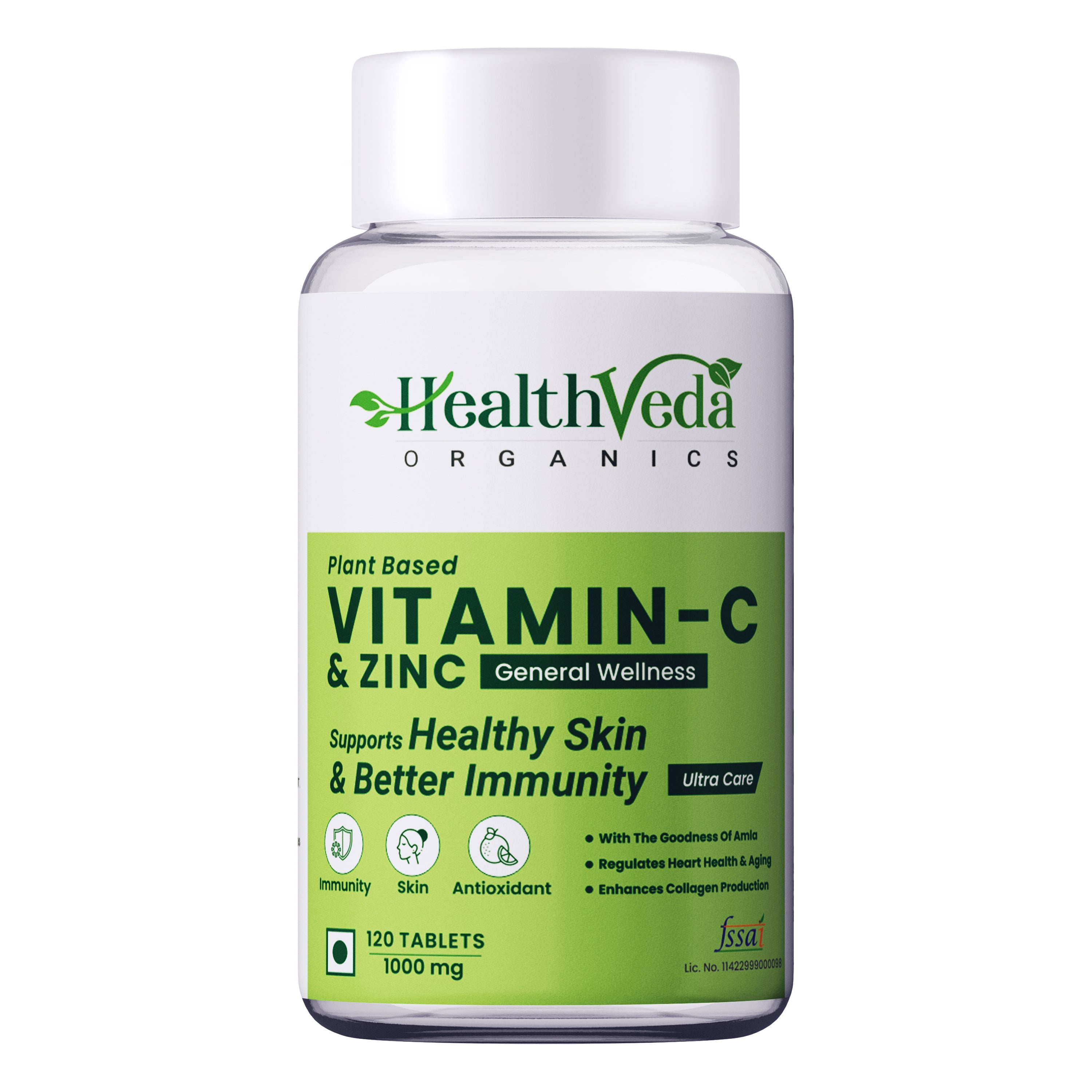 Health Veda Organics Natural Vitamin C Tablets For Skin & Health | Grocsy